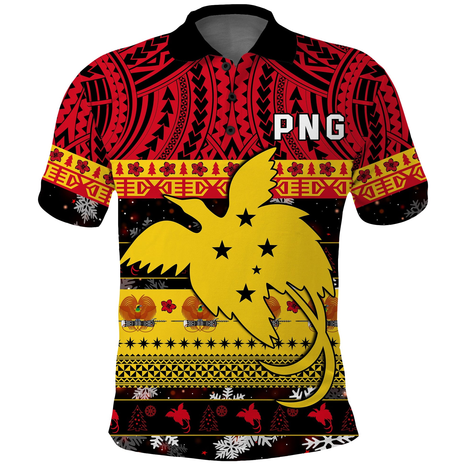 Papua New Guinea Christmas Polo Shirt Raggiana Loved