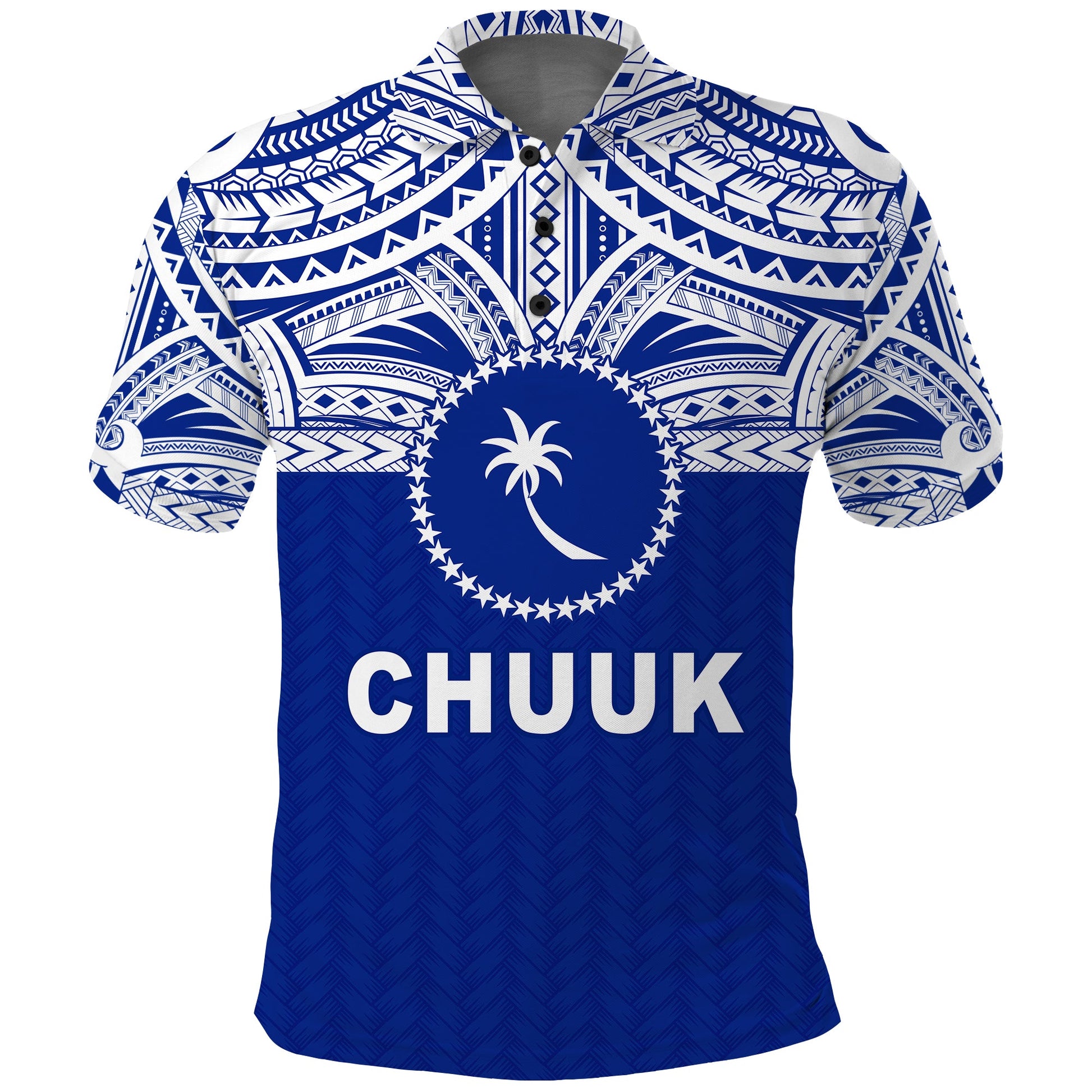 Chuuk Flag Polo Shirt Micronesia Style Blue