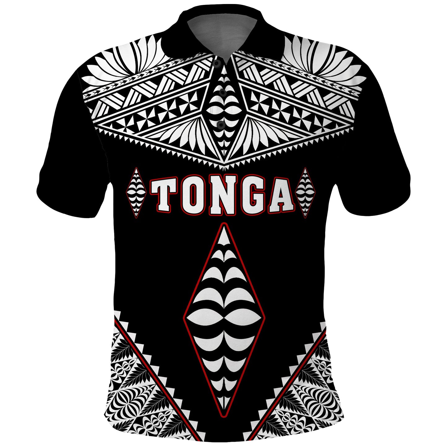 Tonga Polo Shirt Tongan Kupesi Pattern