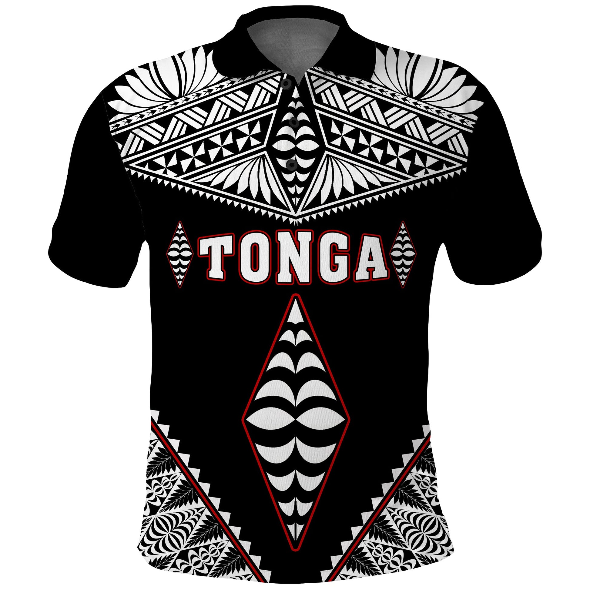 Tonga Polo Shirt Tongan Kupesi Pattern