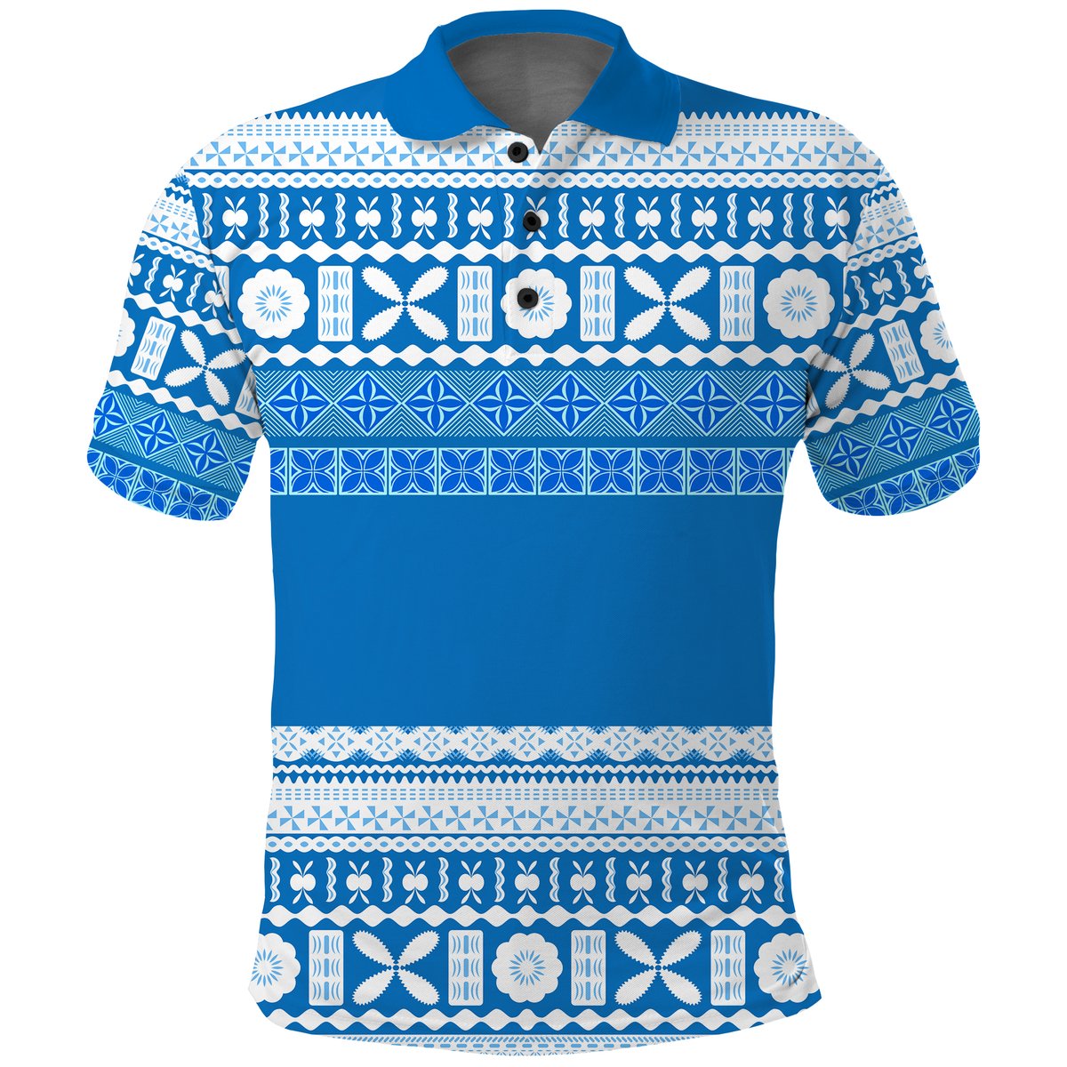 Bula Fiji Polo Shirt Tapa Pattern