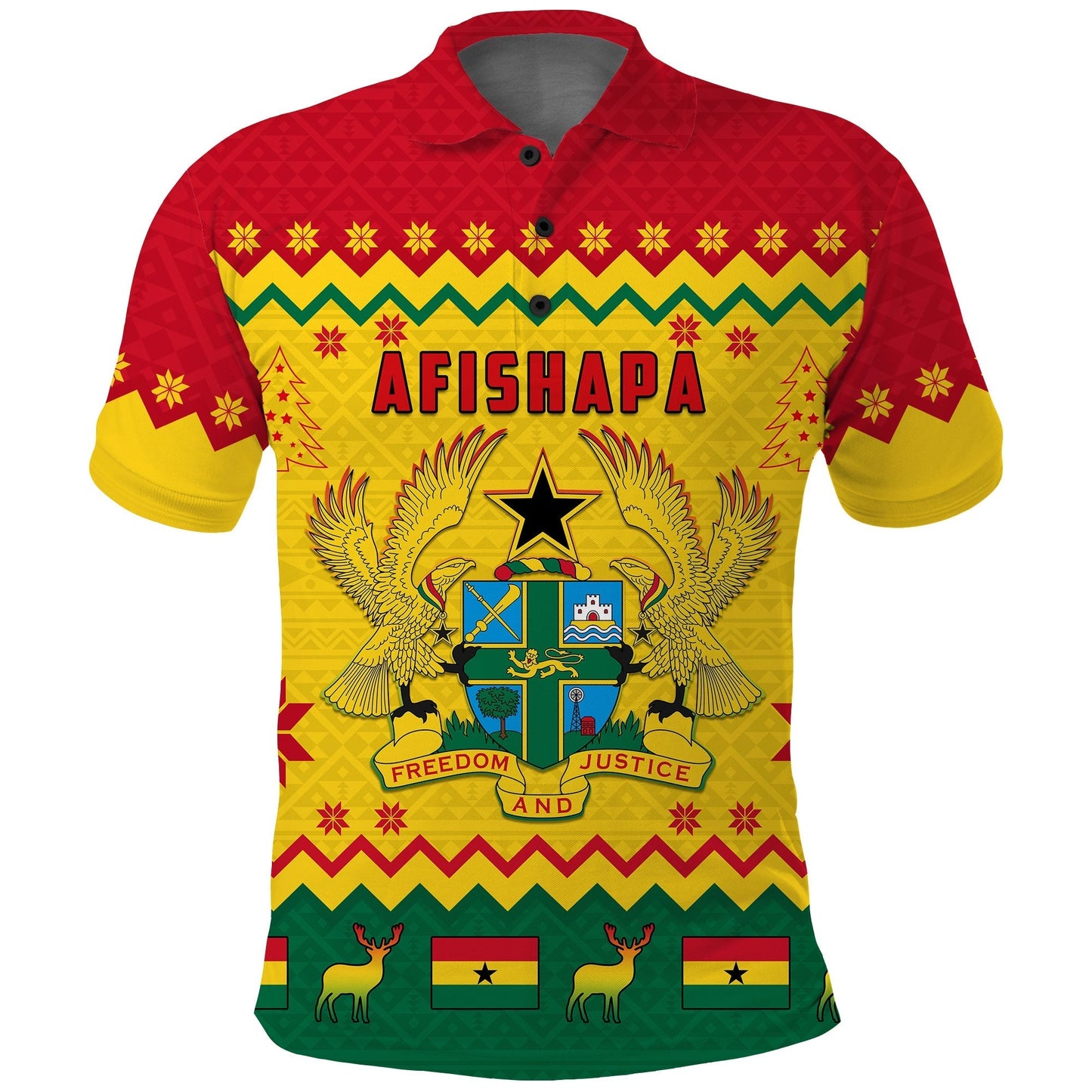 Ghana Polo Shirt Christmas African Pattern