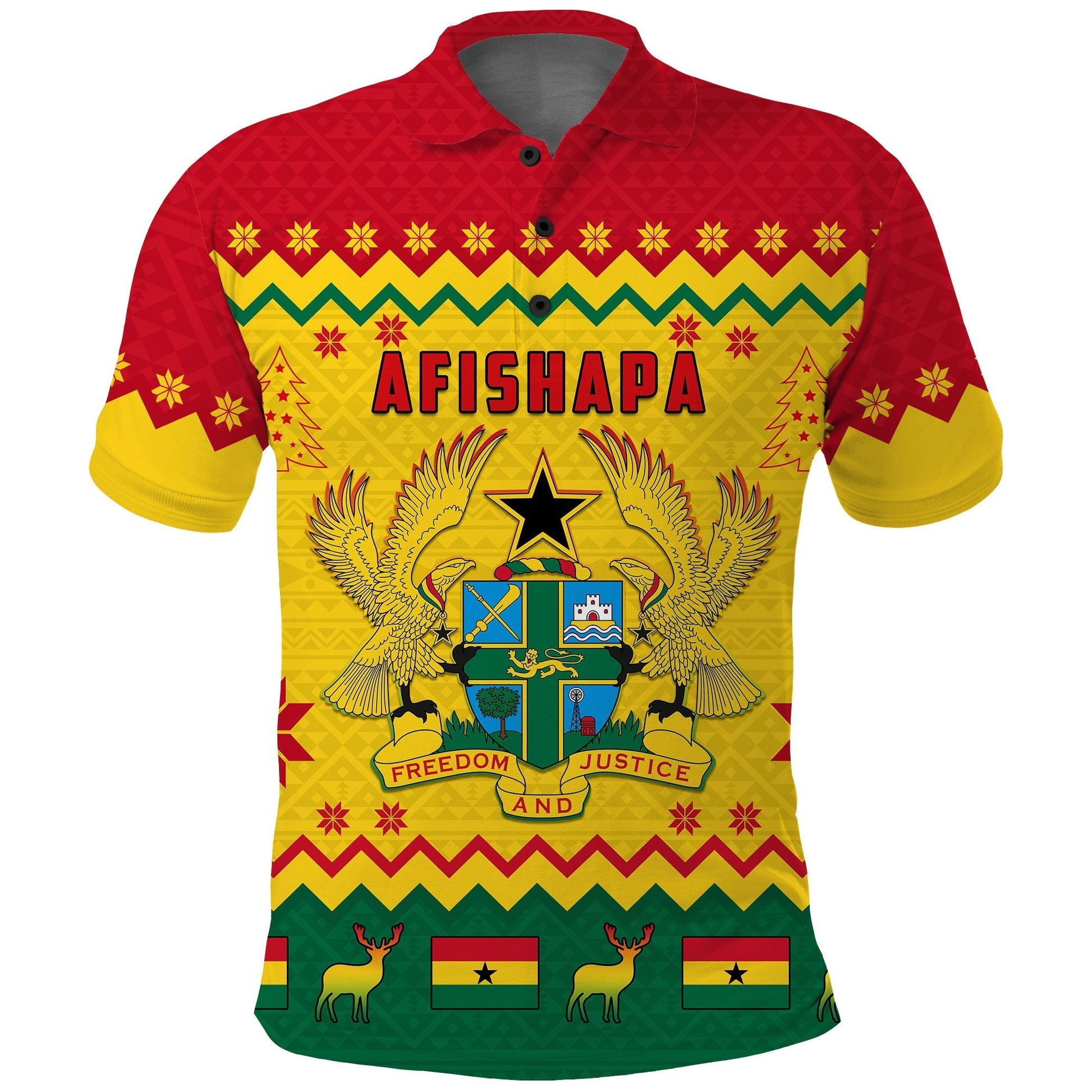 Ghana Polo Shirt Christmas African Pattern