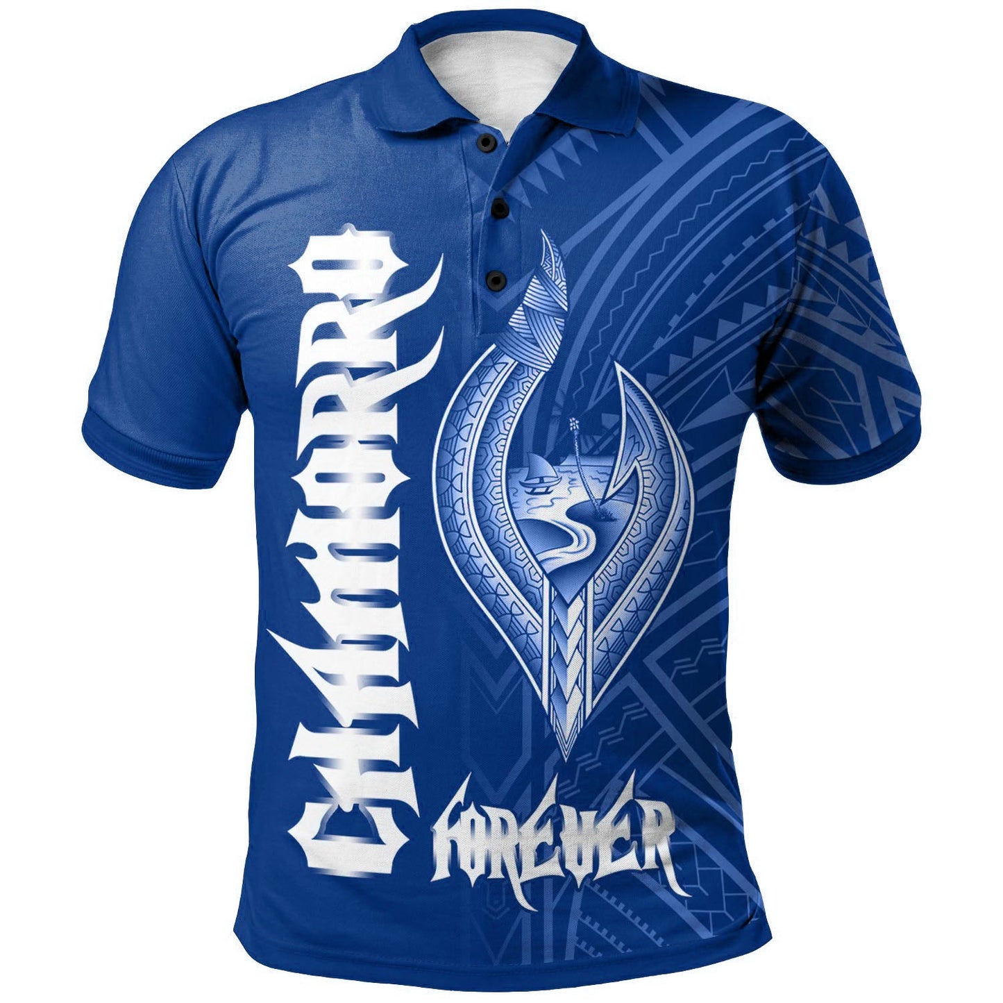 Guam Polo Shirt - Chamorro Forever Blue and White Color