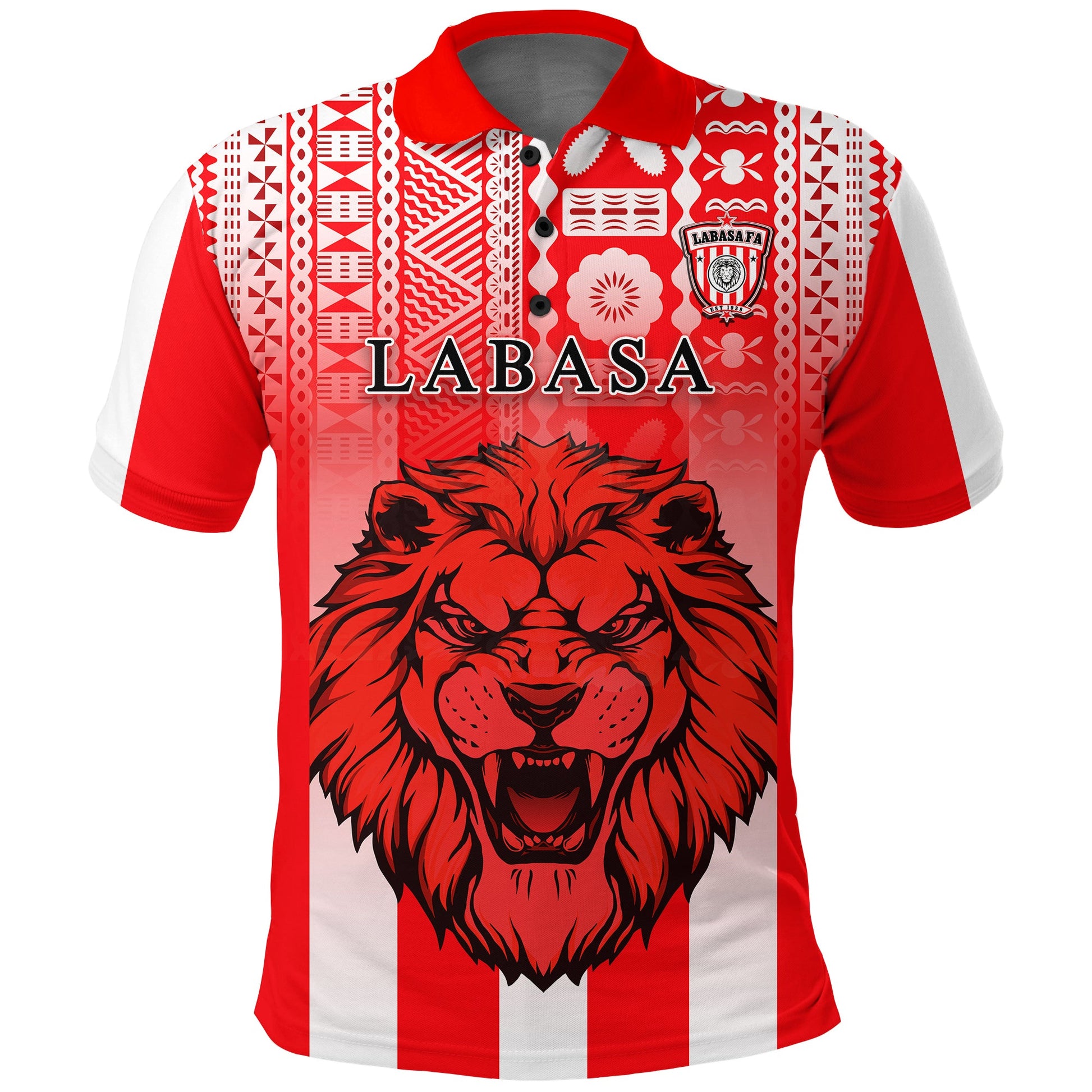 Football LABASA FA Polo Shirt Red Lion Fiji