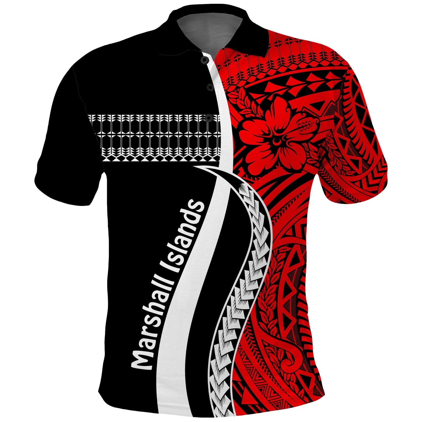 Marshall Islands Polo Shirt Simple Pattern Version Red
