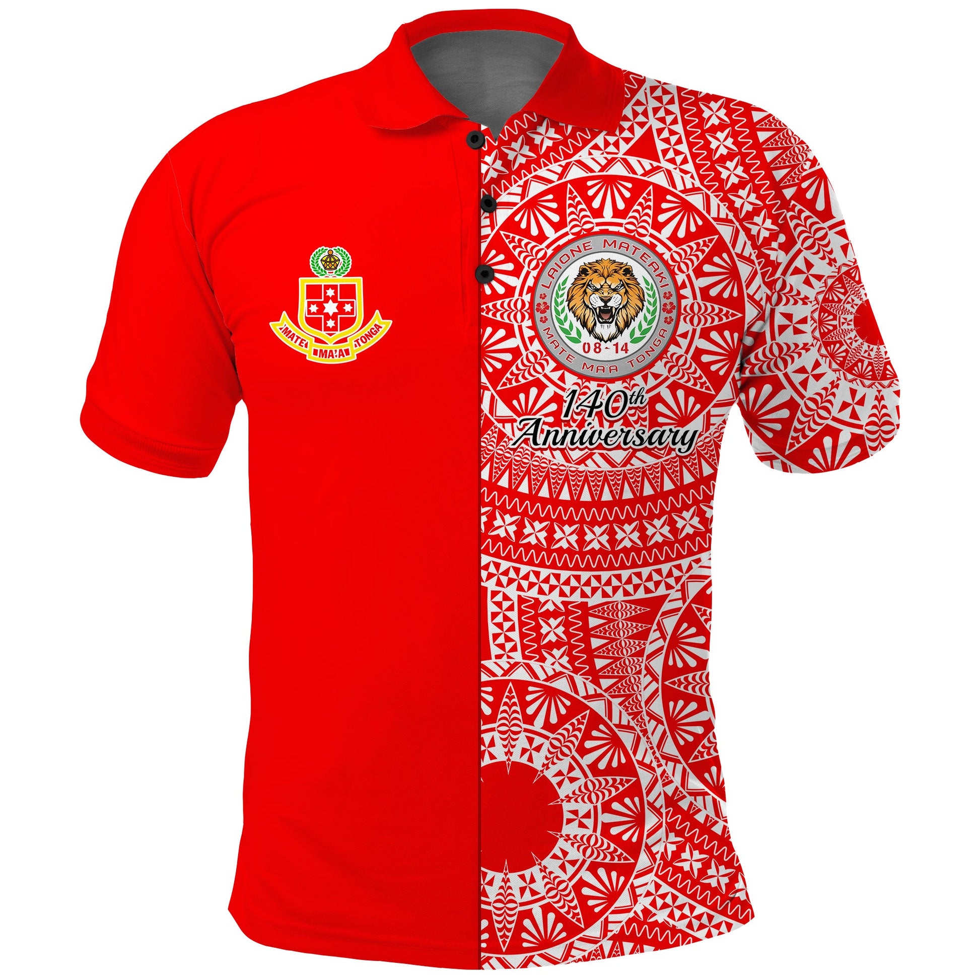 Personalised Kolisi Tonga College Polo Shirt 140th Anniversary Tongan Ngatu