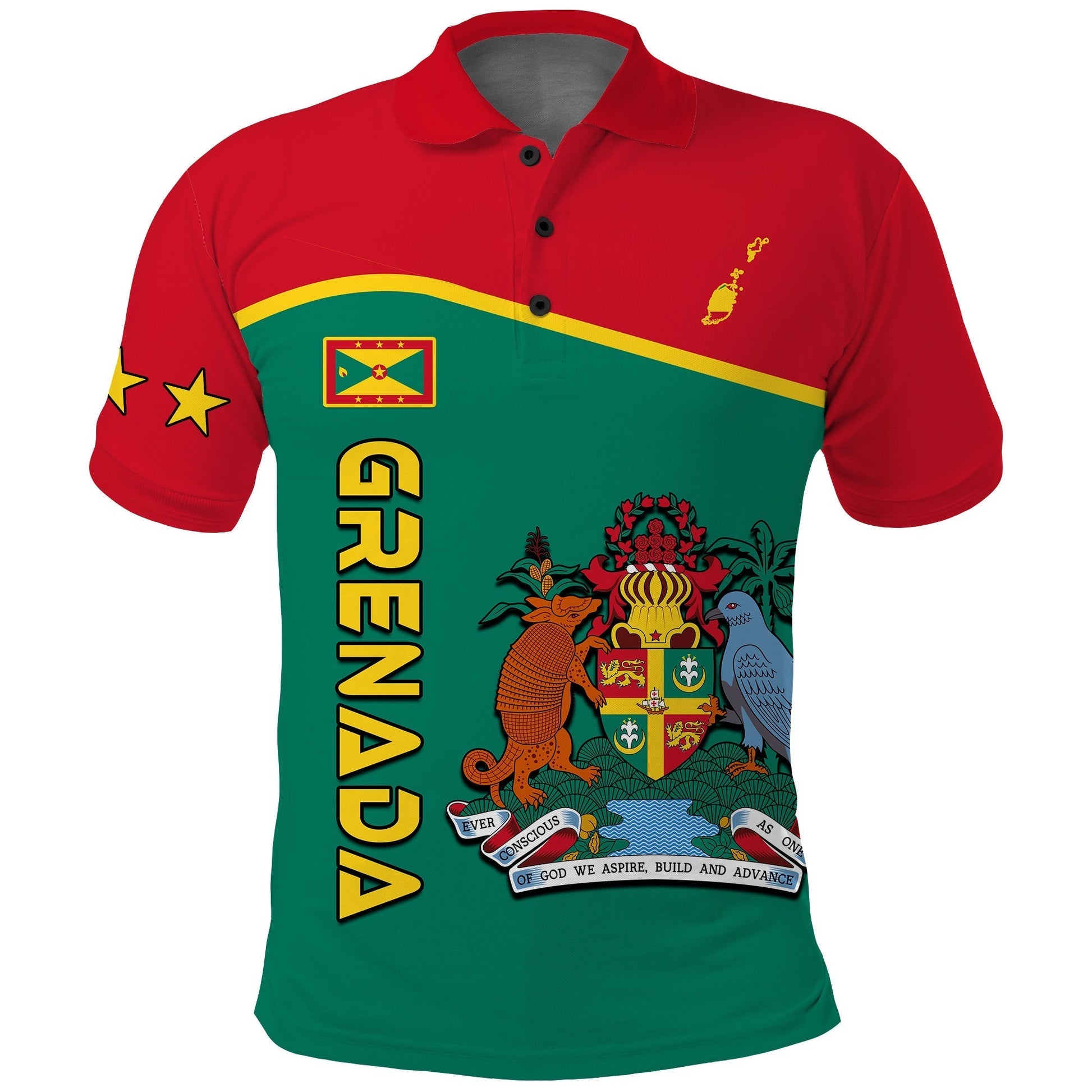 Grenada Polo Shirt Coat of Arms and Map Impressive