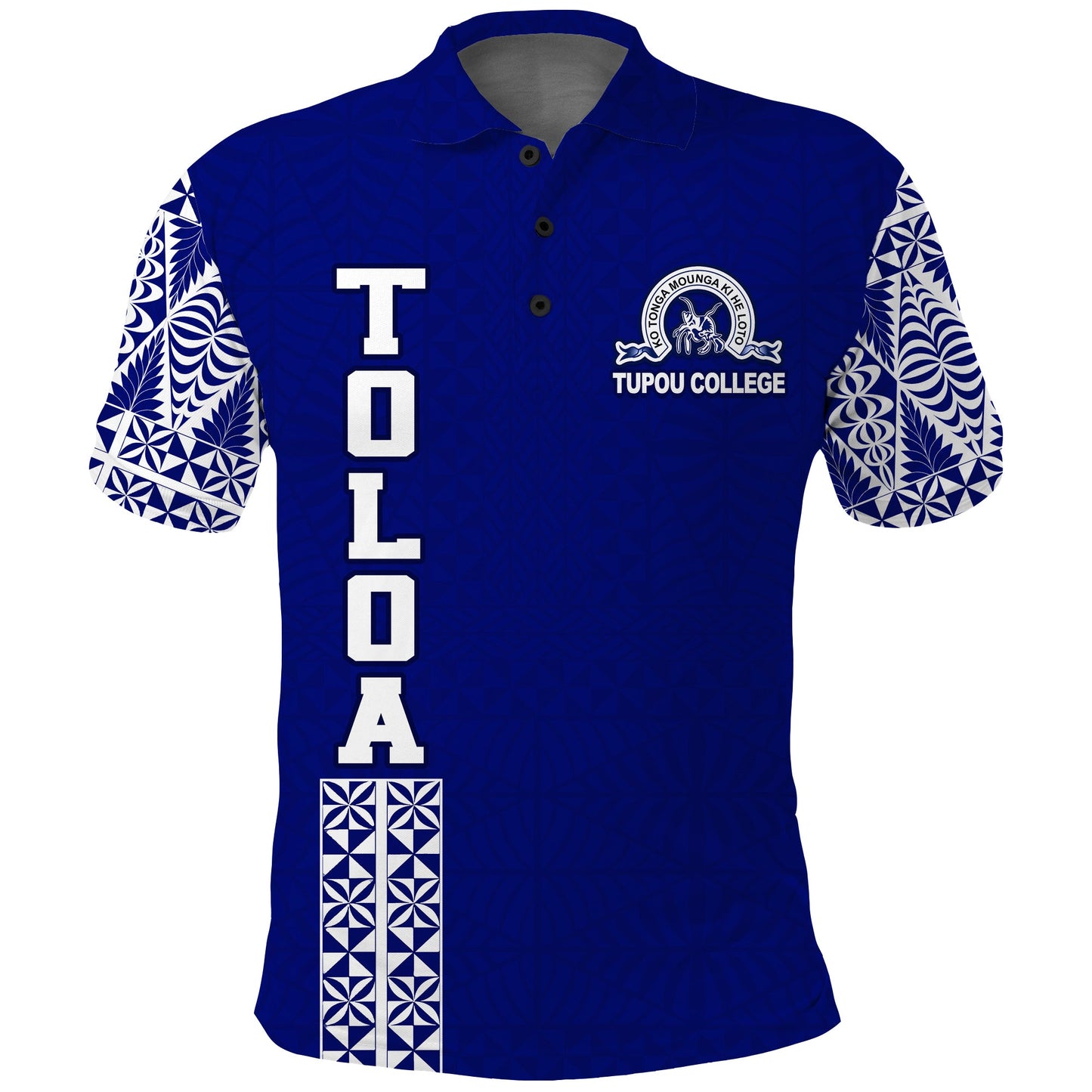 TOLOA Polo Shirt Tupou College Tonga Pattern