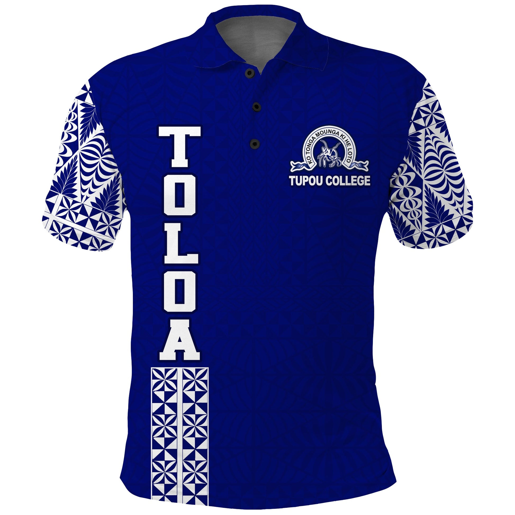 TOLOA Polo Shirt Tupou College Tonga Pattern