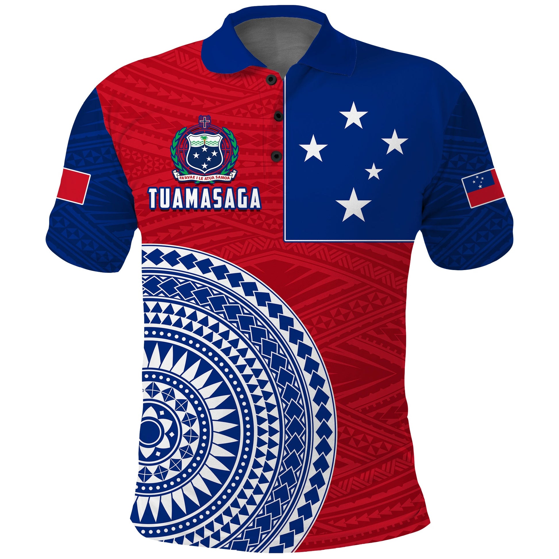 Tuamasaga Samoa Polo Shirt Polynesian Pattern