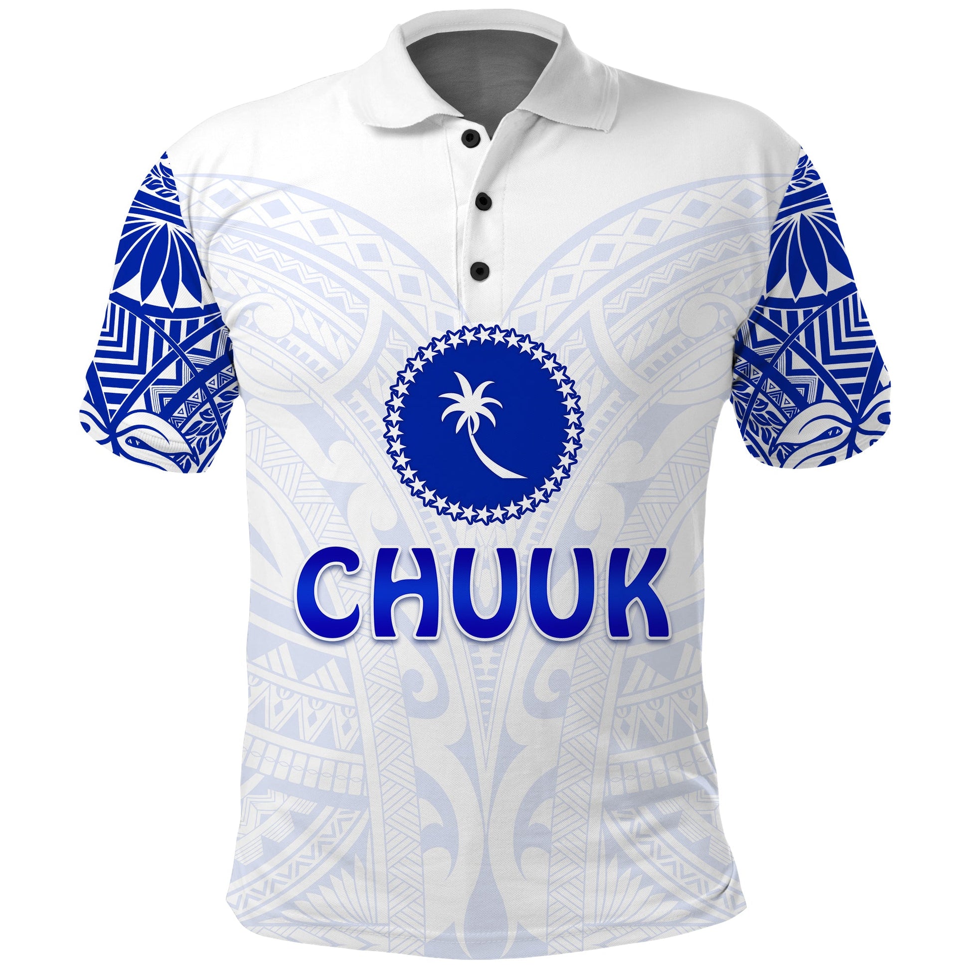 Chuuk Polo Shirt Micronesia Simple Pattern White