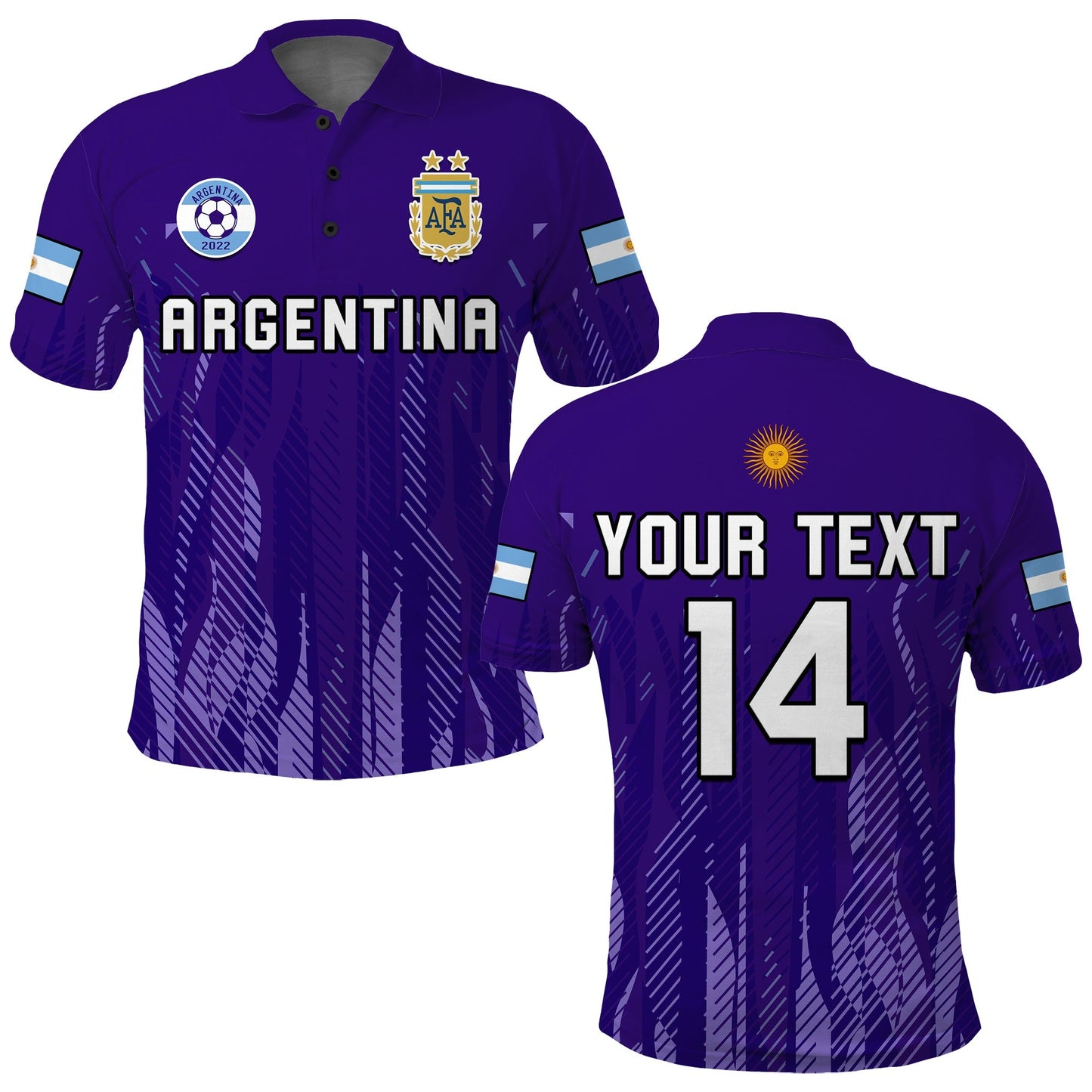(Custom Text And Number) Argentina Football Polo Shirt Vamos La Albiceleste 2022 Newest Style