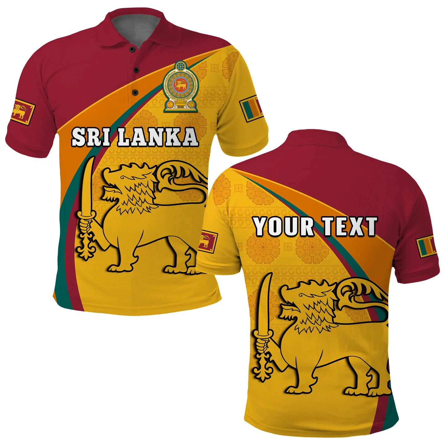 Custom Sri Lanka Polo Shirt Sri Lankan Pattern Happy 75 Years Of Independence