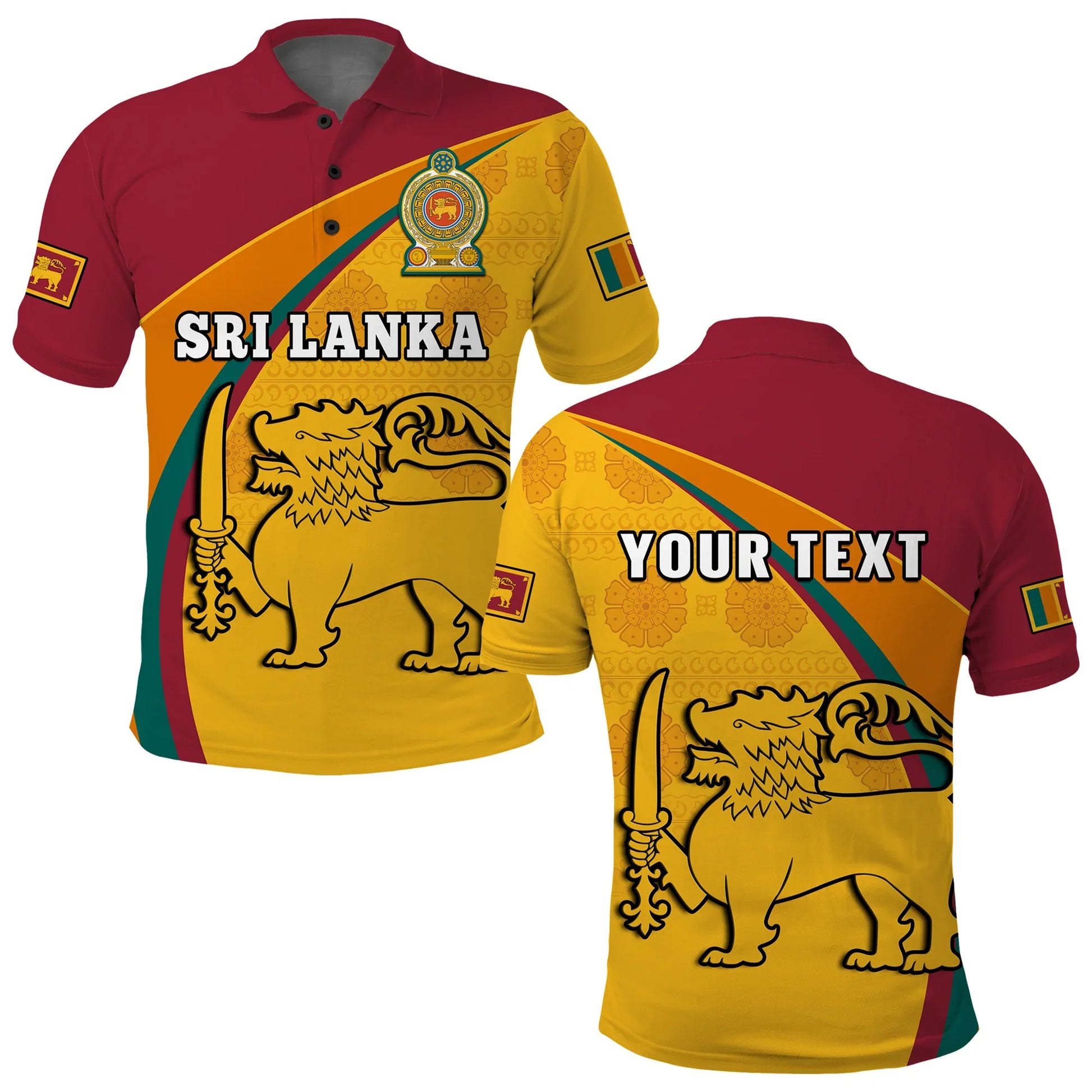 Custom Sri Lanka Polo Shirt Sri Lankan Pattern Happy 75 Years Of Independence