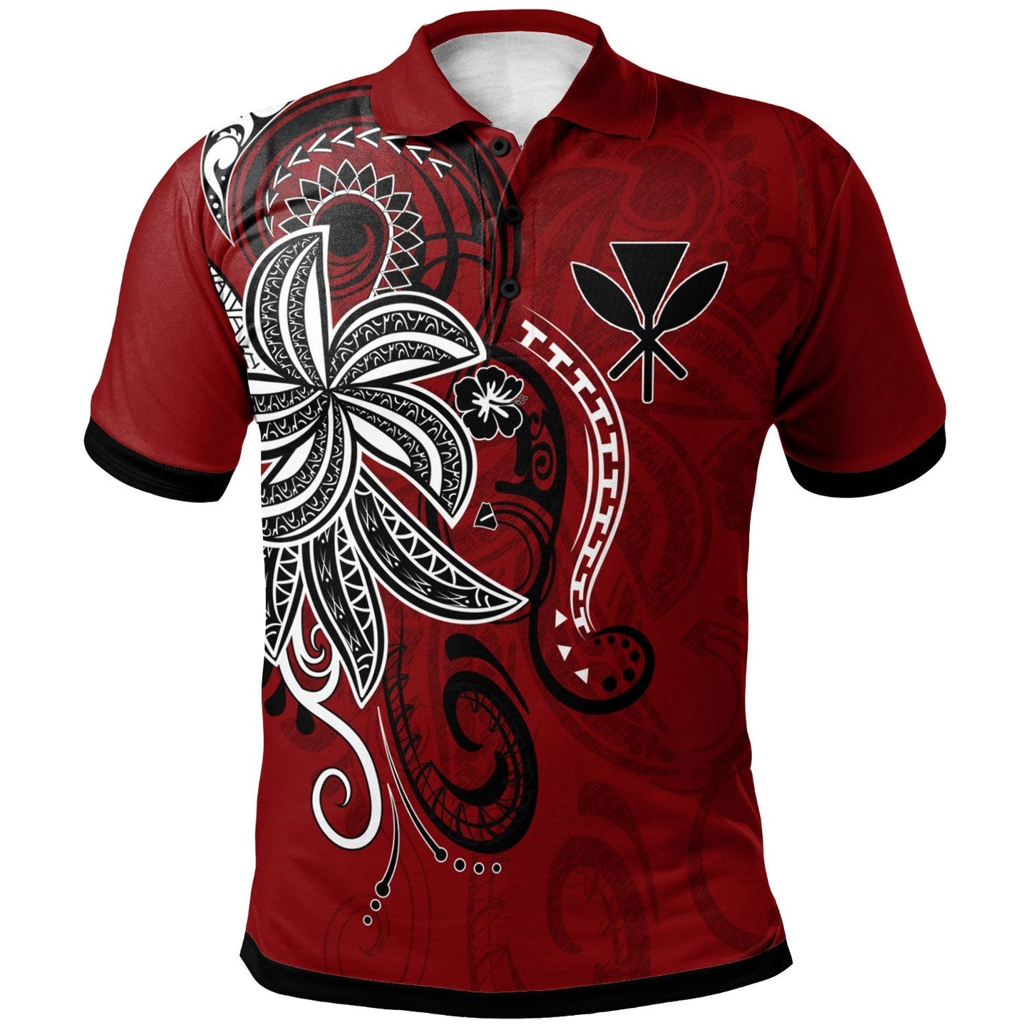 Hawaii Kanaka Maoli Polo Shirt  Abstract Style
