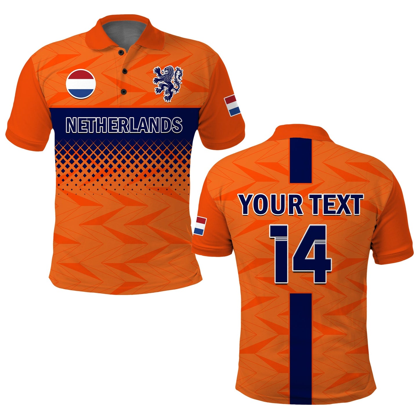 (Custom Text And Number) Netherlands Football Polo Shirt Holland Football 2022