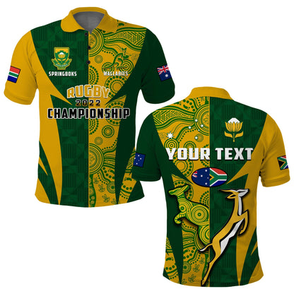 Custom Australia Rugby and South Africa Rugby Polo Shirt Wallabies Mix Springboks Sporty