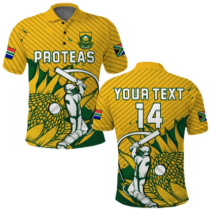 (Custom Text And Number) South Africa Cricket Polo Shirt Go Proteas Unique Style