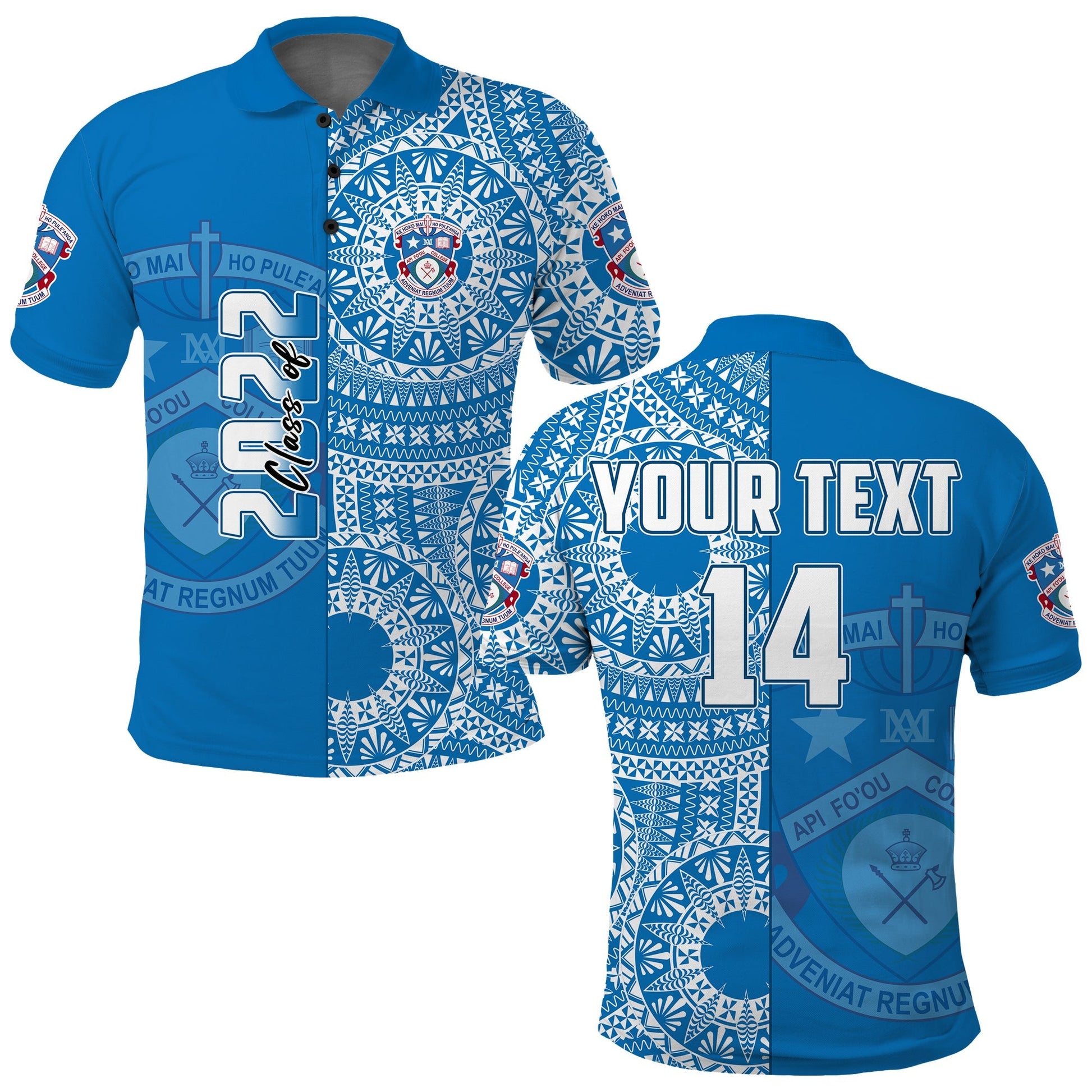 Custom Text And Number Apifoou Tonga College Polo Shirt Class Of Year Tongan Ngatu Pattern