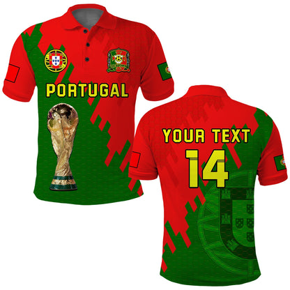 (Custom Text And Number) Portugal Football Polo Shirt Champions WC 2022