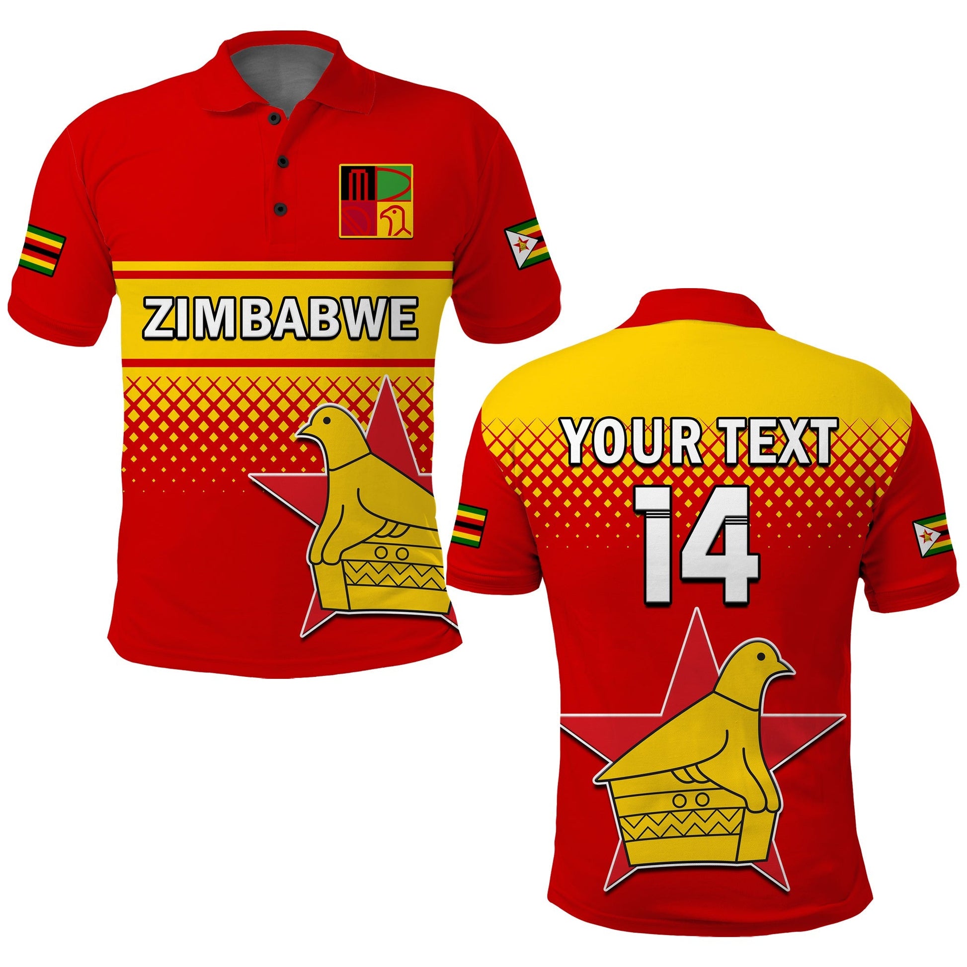 (Custom Text And Number) Zimbabwe Cricket Polo Shirt The Chevrons ODI Style