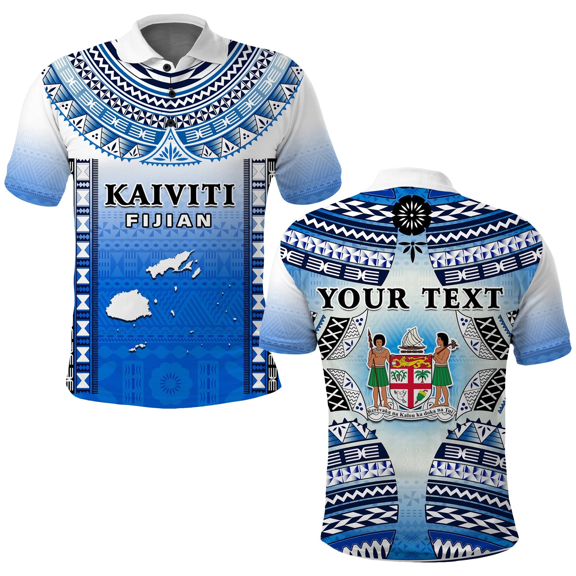 Custom Text And Number Fiji Polo Shirt Kaiviti Fijian Special Tapa Pattern