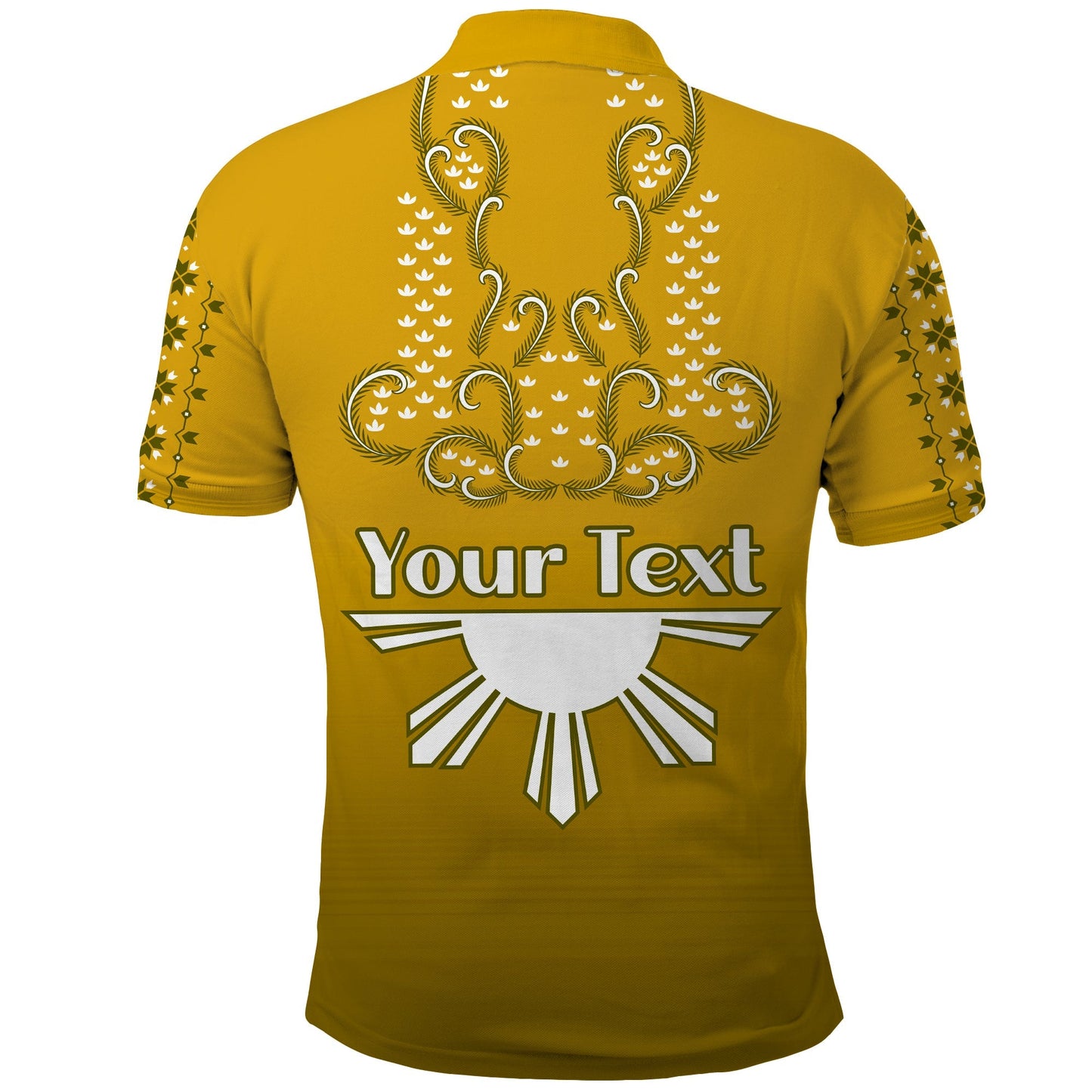 Custom Personalised Philippines Polo Shirt Sun Filipino Gold Barong