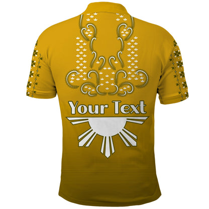 Custom Personalised Philippines Polo Shirt Sun Filipino Gold Barong