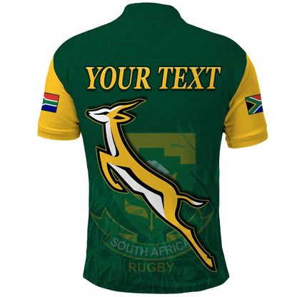 Custom South Africa Rugby Polo Shirt Springboks Champion Bokke African Pattern Go Bokke