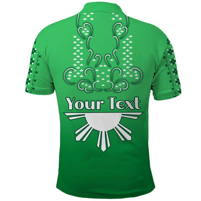 Custom Personalised Philippines Polo Shirt Sun Filipino Green Barong