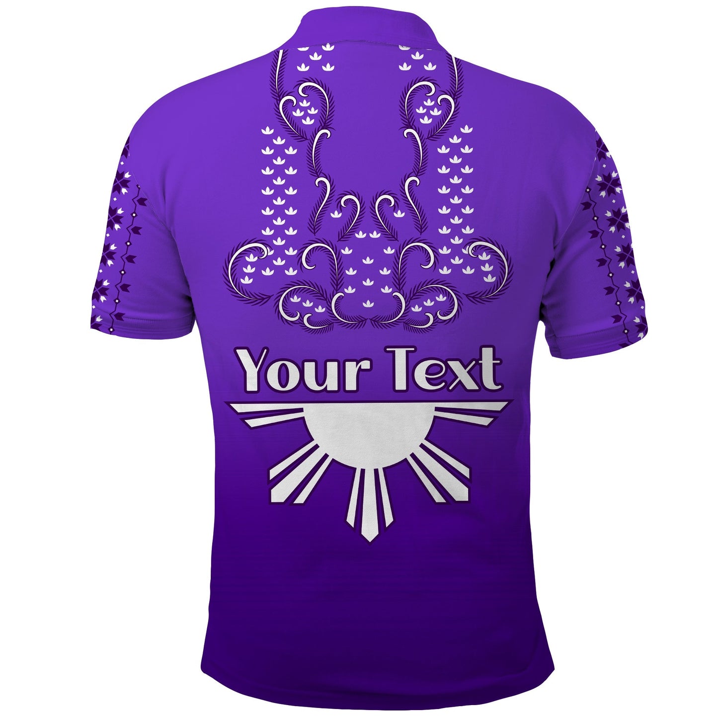Custom Personalised Philippines Polo Shirt Sun Filipino Purple Barong