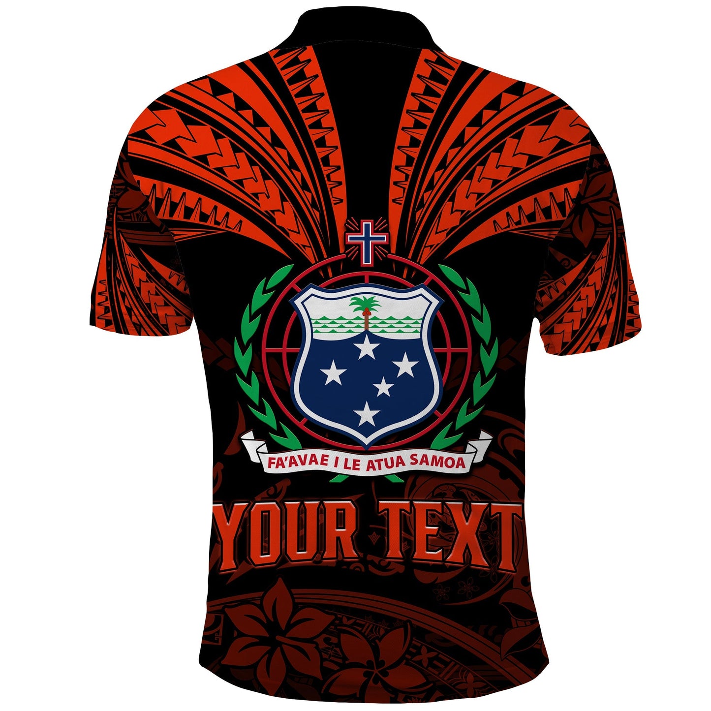 Custom Personalised Samoa Tatau Polo Shirt Red Polynesian Ula Nifo