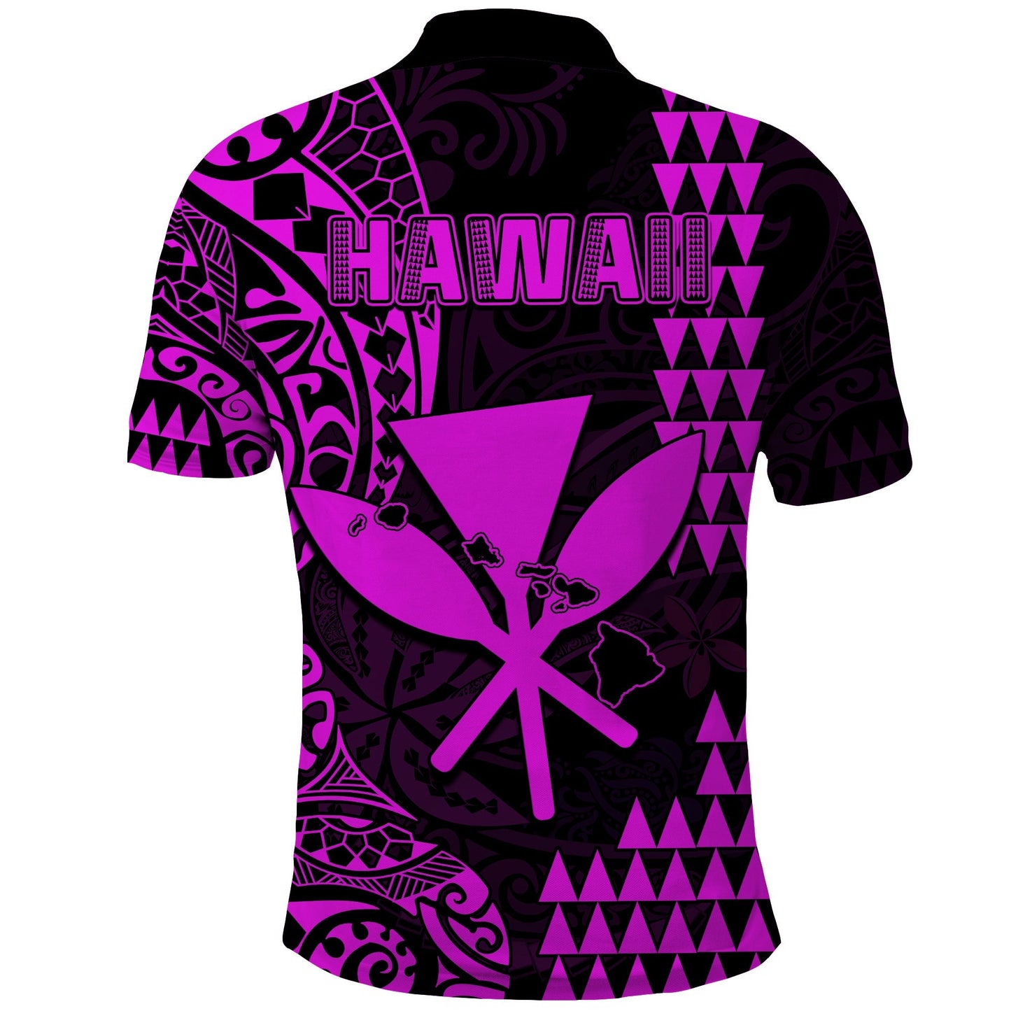 Hawaii Day Kakau Polo Shirt Proud To Be Hawaiian Purple King Kamehameha and Kanaka Maoli