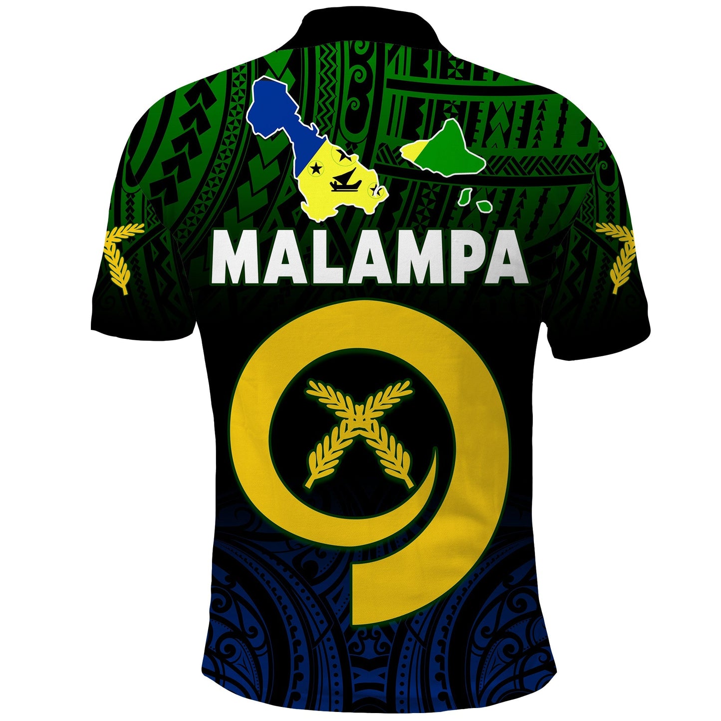 Malampa Province Polo Shirt Native Canoe Mix Vanuatu Pig Tusk Black Version
