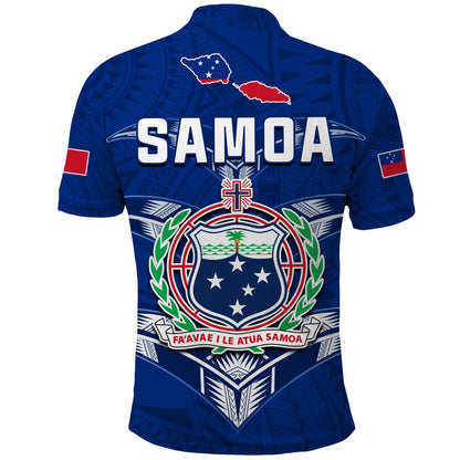 Toa Samoa Rugby Polo Shirt Siamupini Proud Blue