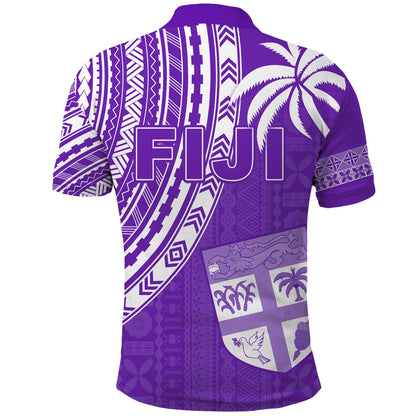 Fiji Rugby Sevens Polo Shirt Fijian 7s Tapa Polynesian Purple