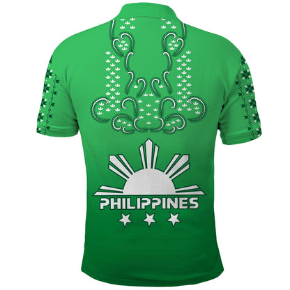 Philippines Polo Shirt Sun Filipino Green Barong