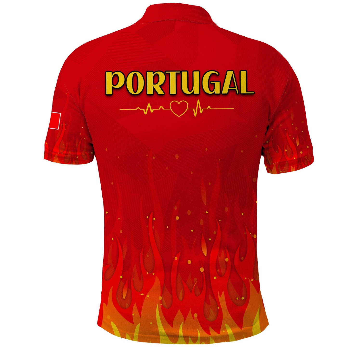 Portugal Football Polo Shirt Champions Soccer World Cup My Heartbeat Fire