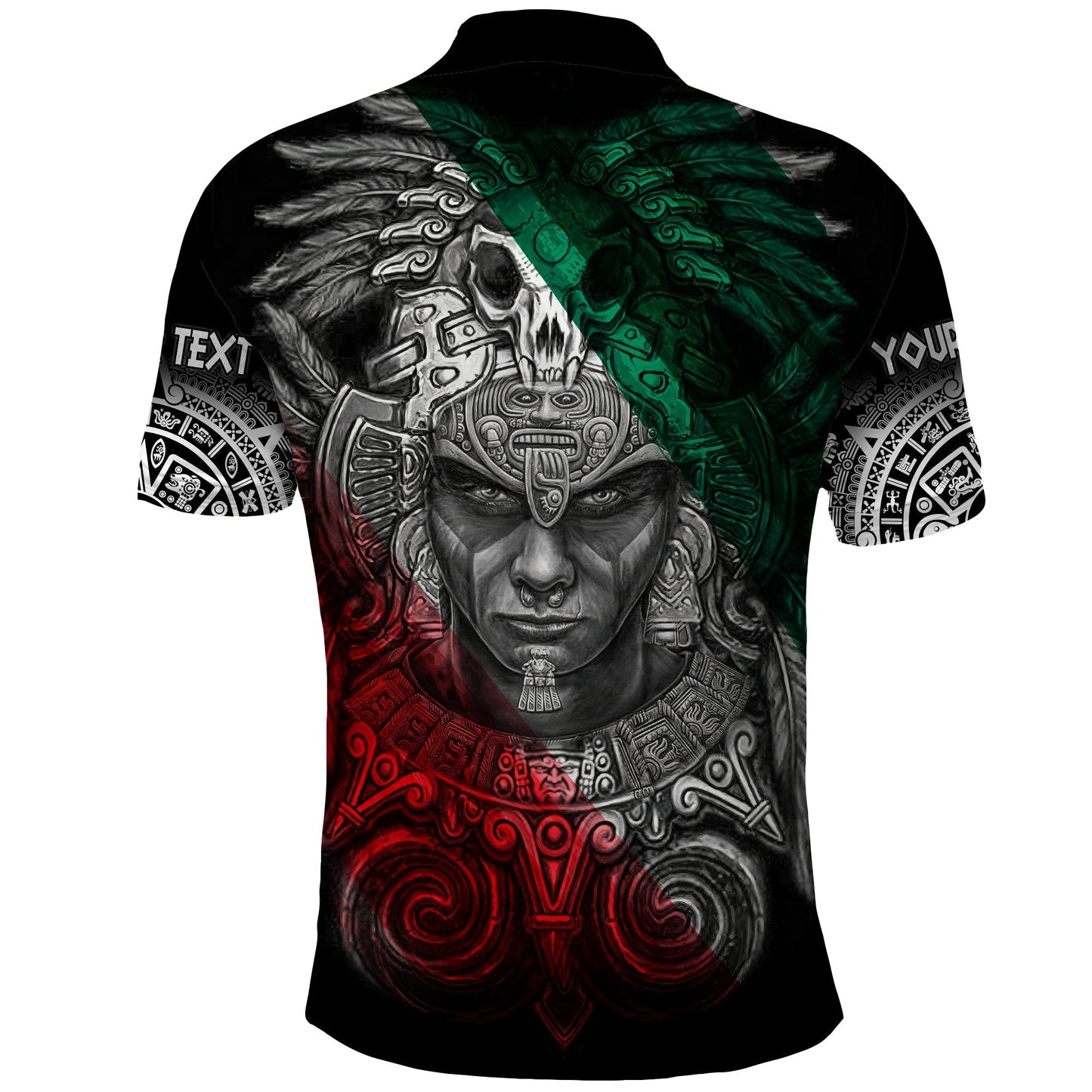 Custom Mexico Polo Shirt Warrior Eagle Aztec