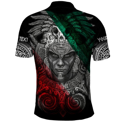 Custom Mexico Polo Shirt Warrior Eagle Aztec