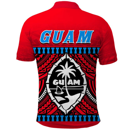 Guam Chamorro Polo Shirt Latte Stone Red Polynesian Haligi