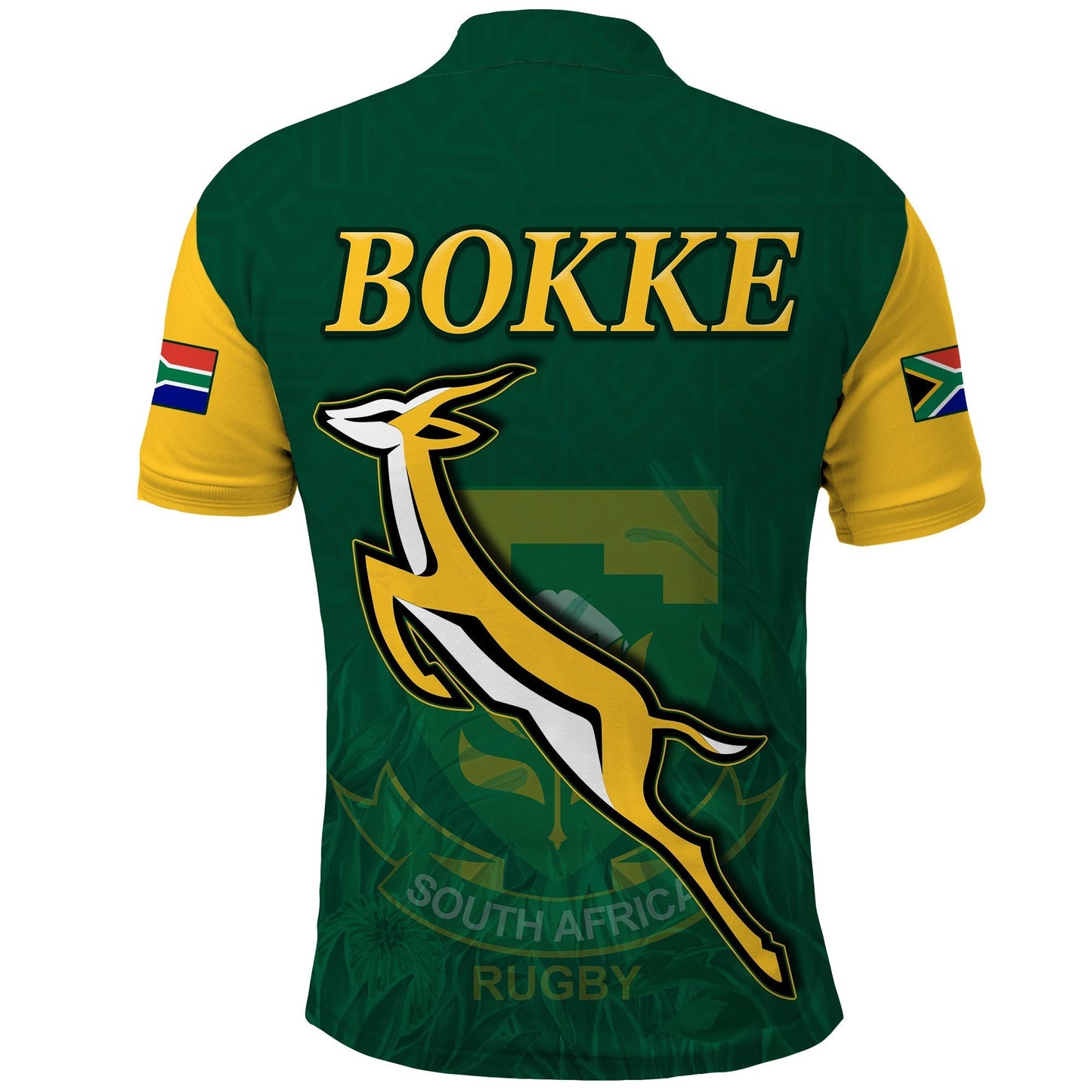 South Africa Rugby Polo Shirt Springboks Champion Bokke African Pattern Go Bokke