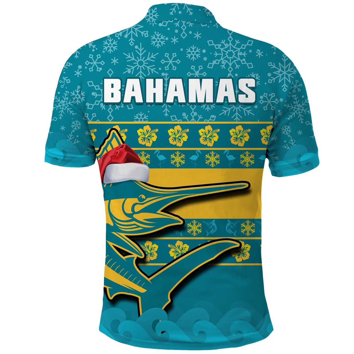 Bahamas Polo Shirt Bahamian Blue Marlin Merry Chirstmas