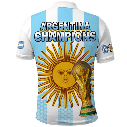 Argentina Football Polo Shirt Vamos La Albiceleste Soccer World Cup GOAT 2022