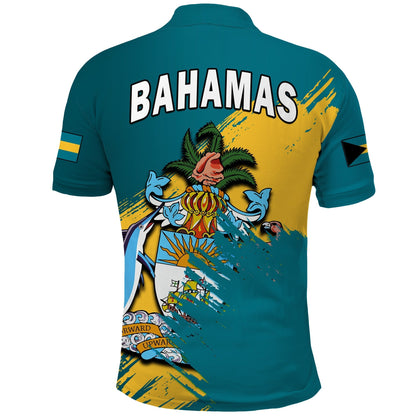 Bahamas Polo Shirt Blue Marlin With Bahamian Coat Of Arms