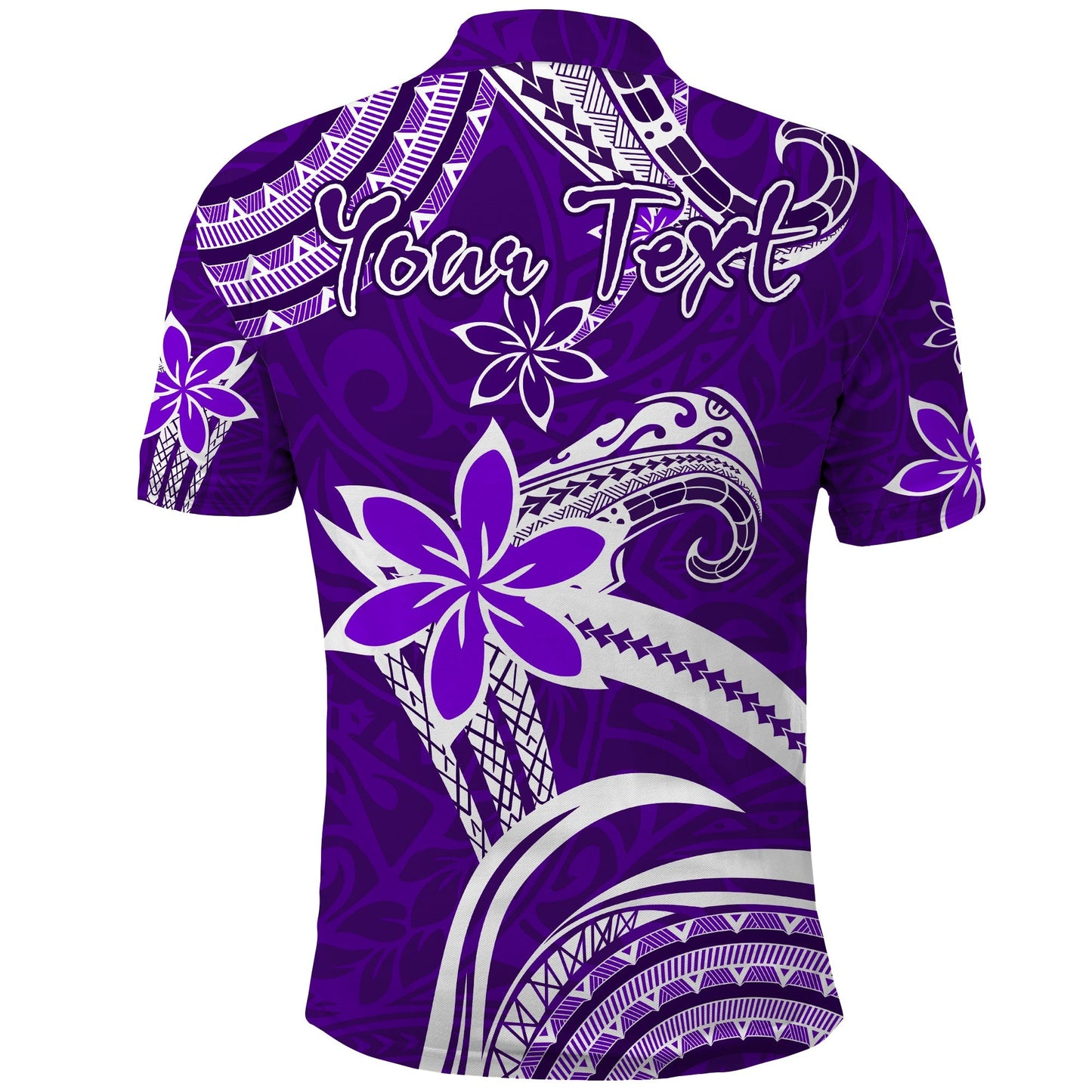 Custom Personalised Hawaii Flowers Wave Polo Shirt Kanaka Maoli Purple Polynesian