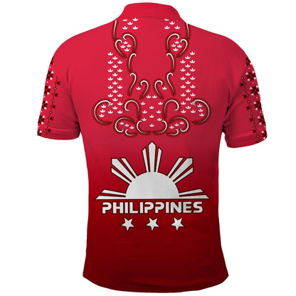 Philippines Polo Shirt Sun Filipino Red Barong