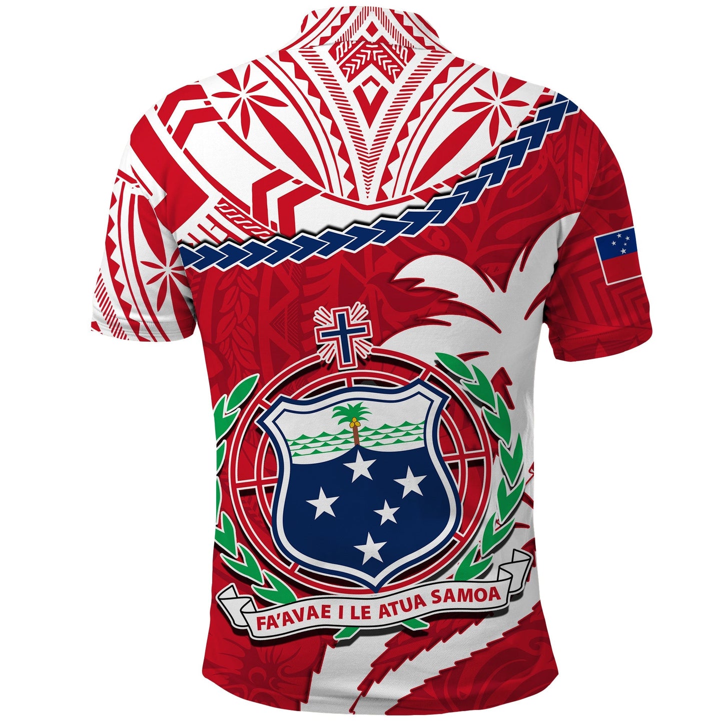 Samoa Polo Shirt Samoan Coat Of Arms With Coconut Red Style