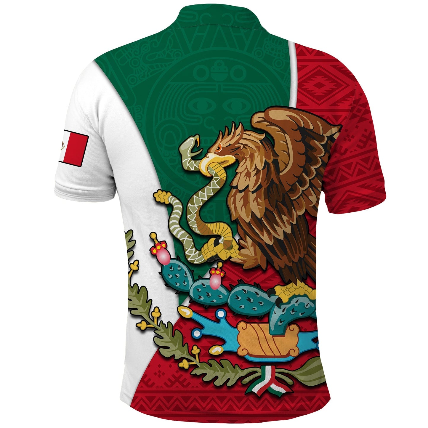 Mexico Polo Shirt Mexican Aztec Pattern